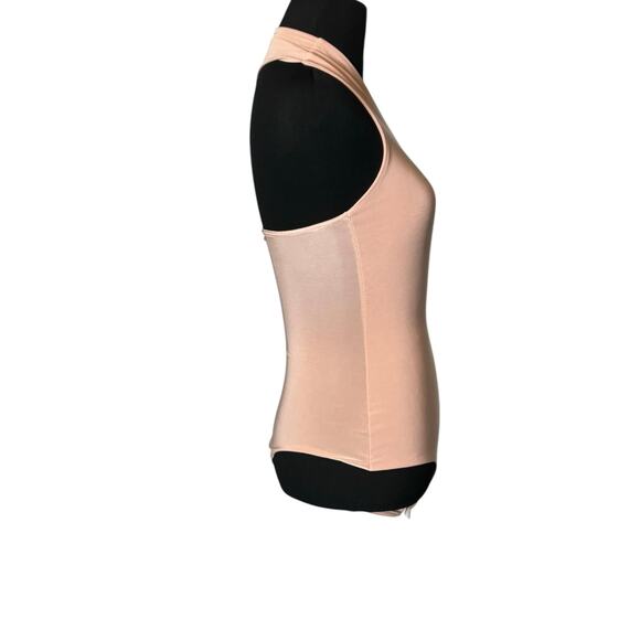 PrettyLittleThings pale pink one shoulder long sleeve bodysuit size 4 - Picture 11 of 14